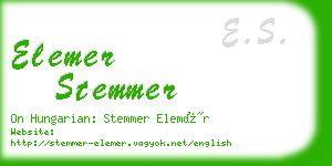 elemer stemmer business card